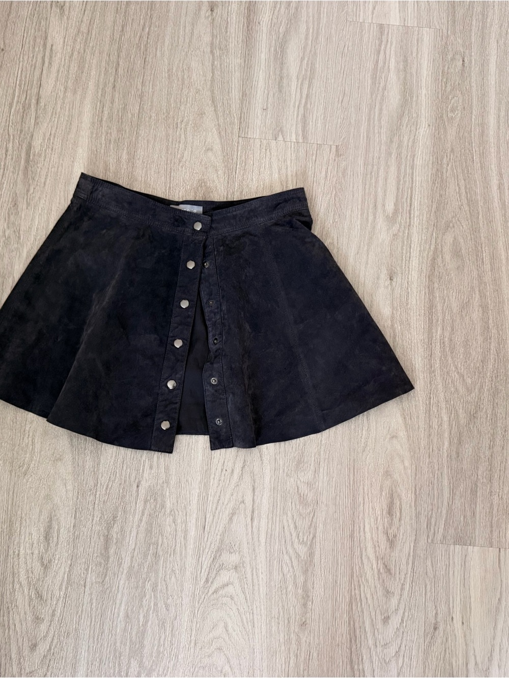 bagatelle Black Button-Front A-Line Mini Skirt